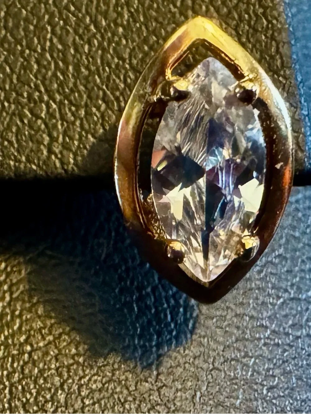 Gold Marquise Crystal Stud Earrings - Moissonite